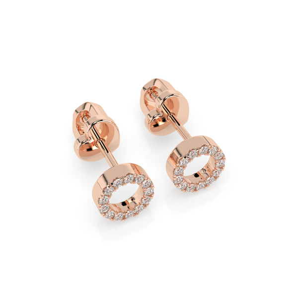 0,16 Karat Diamant Ohrstecker mit 26 echten Diamanten, Rotgold 585 / 14K