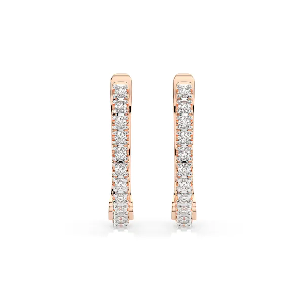 0,18 Karat Diamant Creolen, Rotgold 585 / 14 Karat