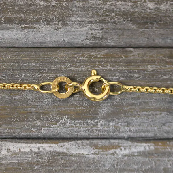 Goldkette als Venezianerkette rund geschlagen in Gelbgold 333 / 8 Karat, 34 cm lang, 1.2 mm breit, Gewicht ca. 2.4 g.