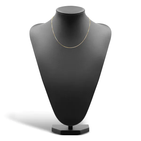 Goldkette als Venezianerkette in Gelbgold 375 / 9K, 45 cm lang, 0,9 mm breit, Gewicht ca. 2.5 g.
