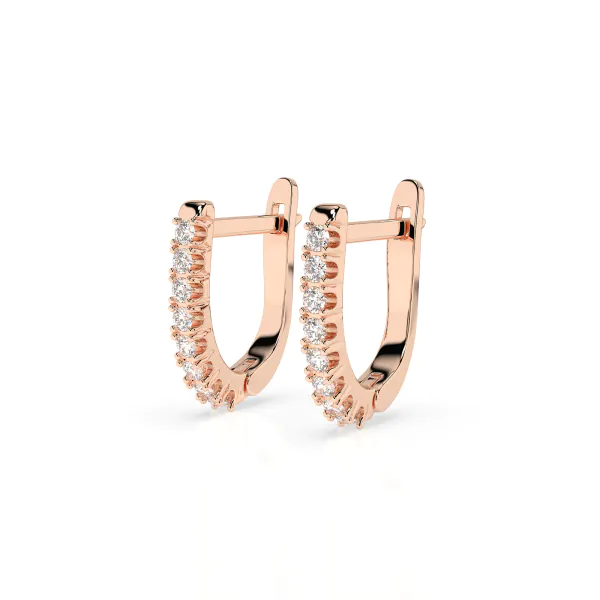 0,32 Karat Diamant Creolen, Rotgold 585 / 14 Karat, Gewicht ca. 1.7 g.