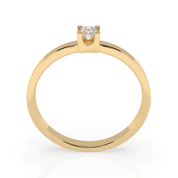 0,10 Karat Diamant Verlobungsring mit 1 Diamanten, Gelbgold 585 / 14K