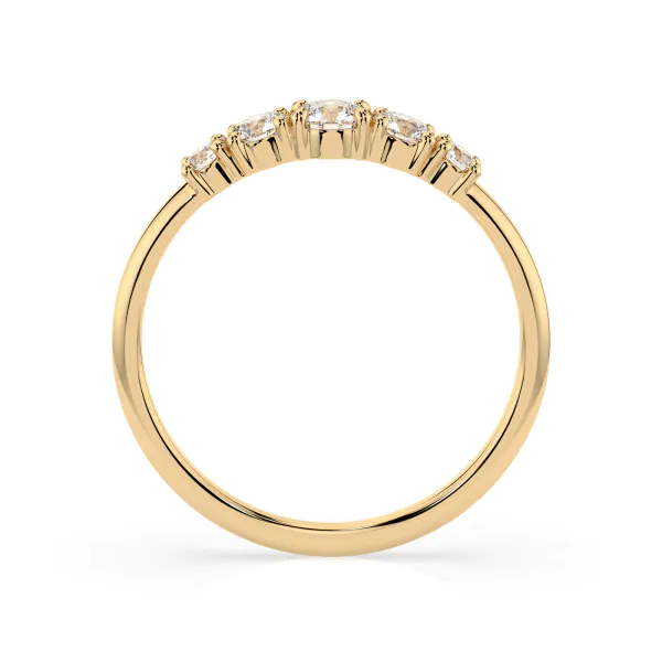 0,42 Karat Diamant Verlobungsring mit 5 Diamanten, Gelbgold 585 / 14K