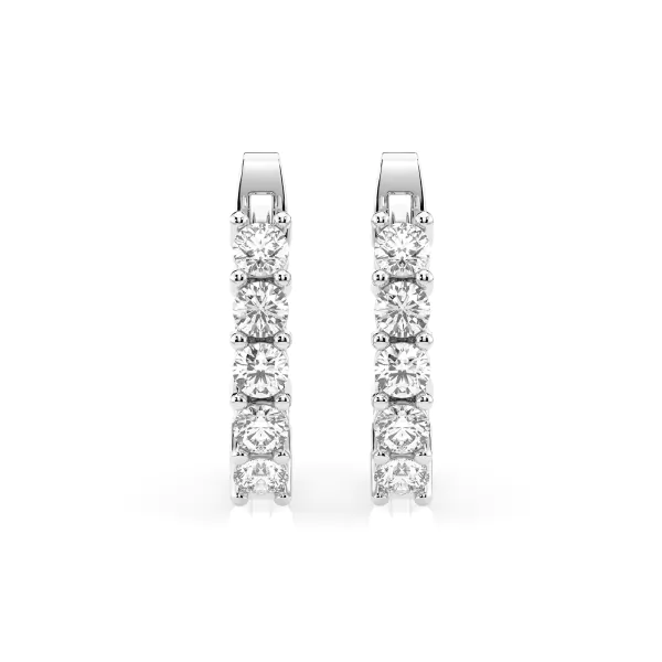 0,6 Karat Diamant Creolen, Weißgold 585 / 14 Karat