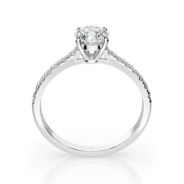 0,4+0,21 Karat Diamant Verlobungsring mit 15 Diamanten, Weißgold 585 / 14K