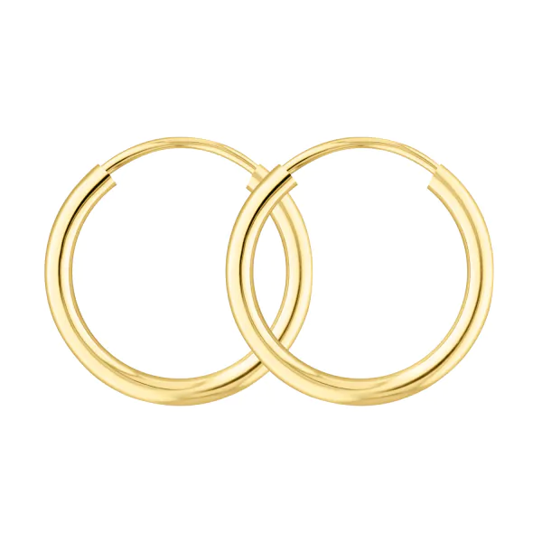 Ohrringe, Creolen, Gelbgold 750 / 18K, Außendurchmesser 20 mm, Breite 2 mm, Gewicht ca. 0.89 g