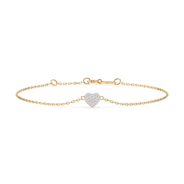 Goldarmband als Ankerkette mit 0,09 Karat Diamanten, Gelbgold 585 / 14 Karat, 19,5 cm lang, Gewicht ca. 0,9 g.