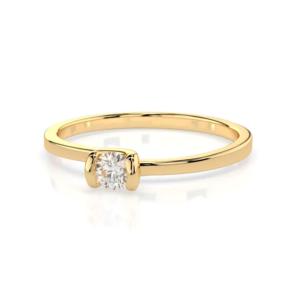 0,10 Karat Diamant Verlobungsring mit 1 Diamanten, Gelbgold 585 / 14K