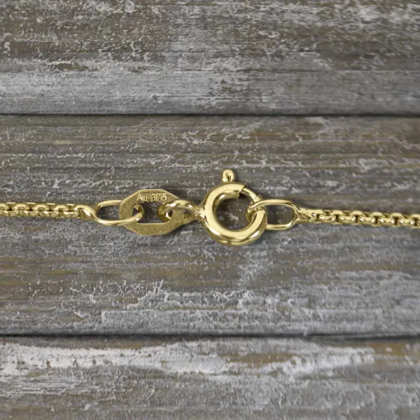 Goldkette als Venezianerkette rund geschlagen in Gelbgold 375 / 9K, 45 cm lang, 1,2 mm breit, Gewicht ca. 3.1 g.