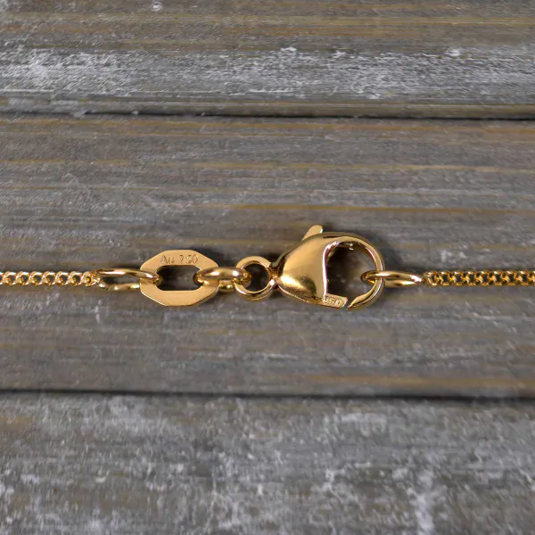 Goldkette als Panzerkette flach in Gelbgold 750 / 18K, 70 cm lang, 1,1 mm breit, Gewicht ca. 3.7 g.