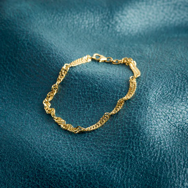 Armband als Singapurkette in Gelbgold 333 / 8 K, 20 cm lang, 3,4mm breit, Gewicht ca. 3.8 g.
