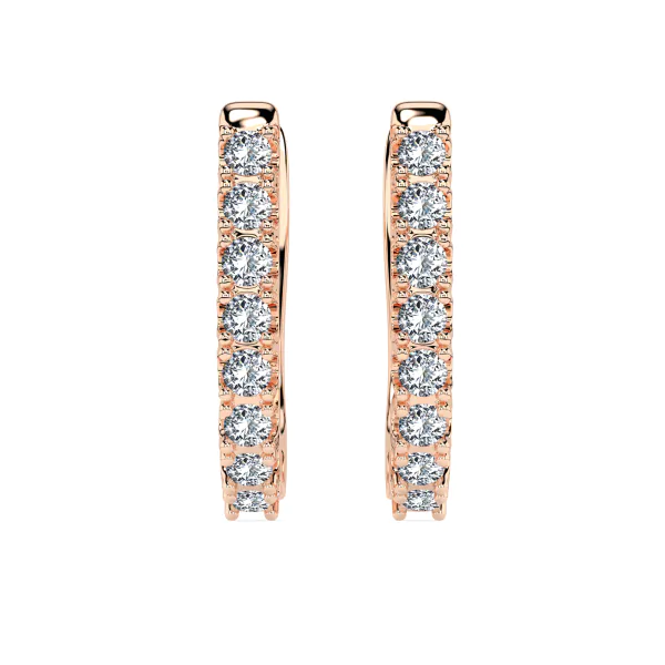 0,32 Karat Diamant Creolen, Rotgold 585 / 14 Karat, Gewicht ca. 1.7 g.