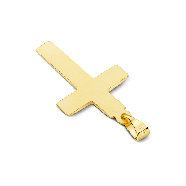 Anhänger Kreuz glanz , Gelbgold 585 / 14K, Höhe 21 mm, Gewicht ca. 0,85 g