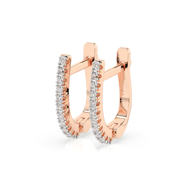 0,18 Karat Diamant Creolen, Rotgold 585 / 14 Karat, Gewicht ca. 1.5 g.