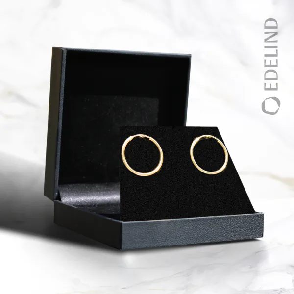 Ohrringe, Creolen, Gelbgold 375 / 9K, Außendurchmesser 25 mm, Breite 1.5 mm, Gewicht ca. 0.7 g