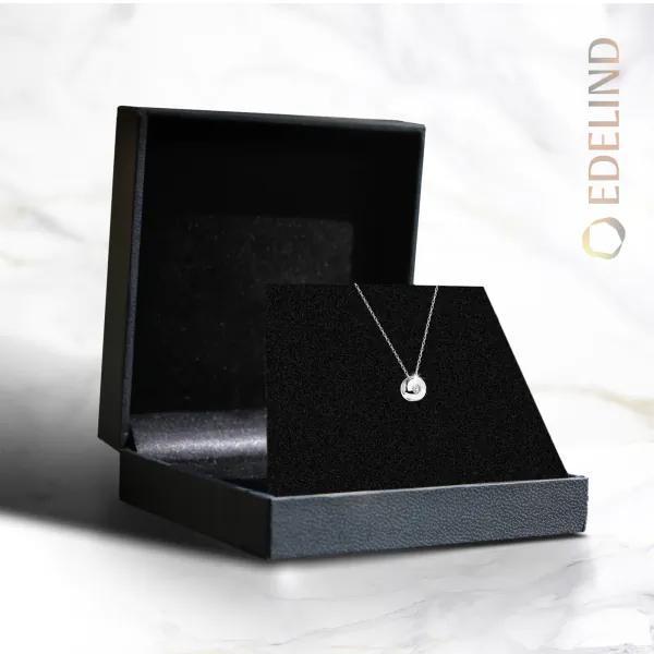 0,04 Karat Diamant Anhänger Zarge Weißgold 585 (14K) mit Goldkette für Damen