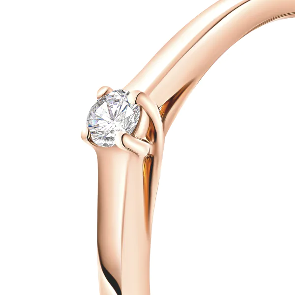 0,05 Karat Diamant Verlobungsring, Rotgold 585 / 14K, Weite 55 mm, Gewicht ca. 1.9 g.