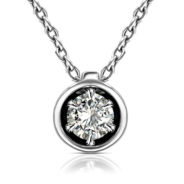 Diamantanhänger in 0,15 Karat, Weißgold 750 / 18 Karat, mit einer 750ger Goldkette in 42 cm lang, 0,9 mm breit, Gewicht ca. 1,97 g.