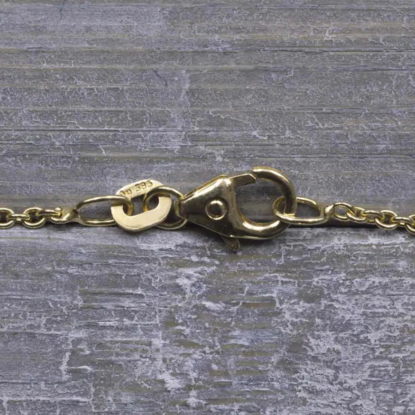 Goldkette als Ankerkette rund in Gelbgold 585 / 14K, 80 cm lang, 1,5 mm breit, Gewicht ca. 5.3 g.