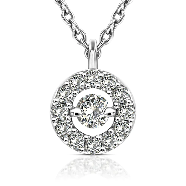 Diamantanhänger in 0,11 Karat, Weißgold 750 / 18 Karat, mit einer 750ger Goldkette in 42 cm