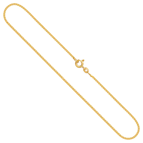 Goldkette als Venezianerkette in Gelbgold 333 / 8K, 42 cm lang, 1,2 mm breit, Gewicht ca. 3.5 g.