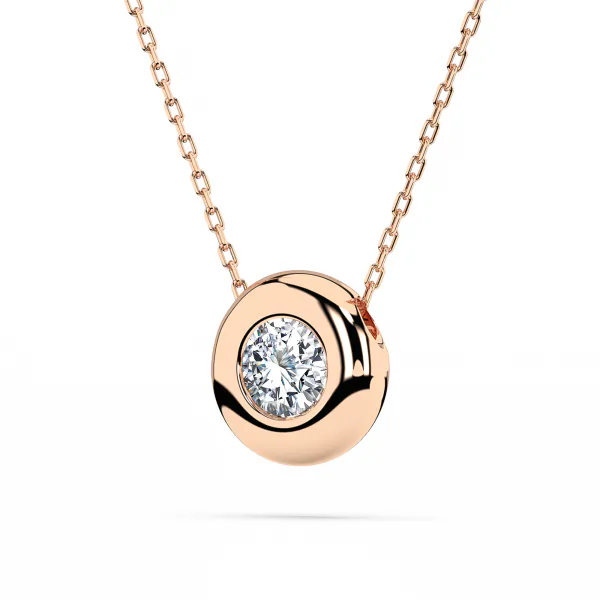 0,15 Karat Diamant Anhänger Rotgold 585 (14K) mit Goldkette für Damen