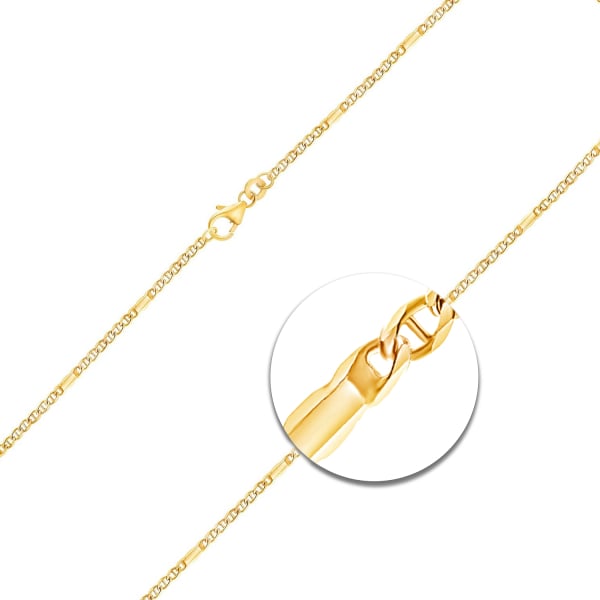 Goldkette als Panzerstegkette in Gelbgold 333 / 8K, 42 cm lang, 1,9 mm breit, Gewicht ca. 3 g.