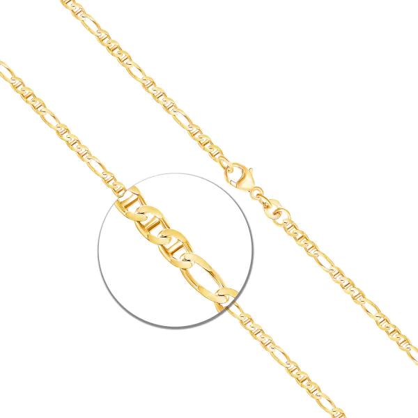 Goldkette als Panzerstegkette in Gelbgold 375 / 9 Karat, 50 cm lang, 2.5 mm breit, Gewicht ca. 4.9 g.
