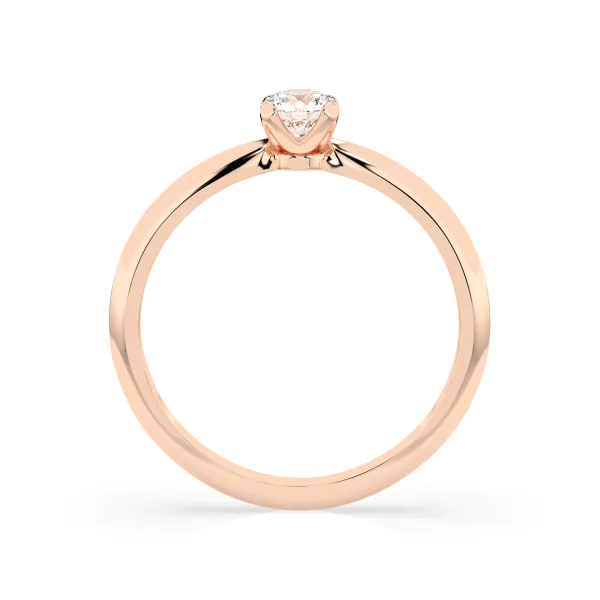 0,15 Karat Diamant Verlobungsring mit 1 Diamanten, Rotgold 585 / 14K