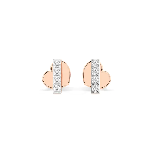 0,08 Karat Diamant Ohrstecker mit 8 echten Diamanten, Rotgold 585 / 14K