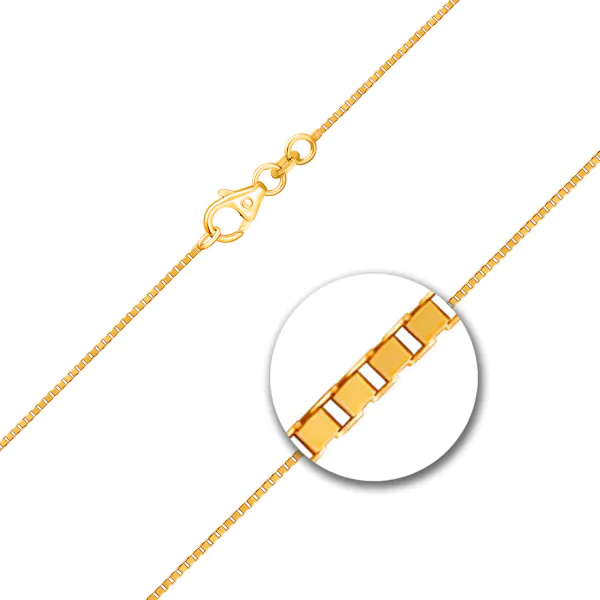 Goldkette als Venezianerkette in Gelbgold 585 / 14K, 60 cm lang, 0.8 mm breit, Gewicht ca. 3.1 g.