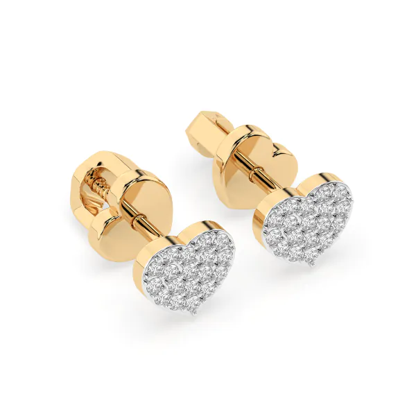 0,18 Karat Diamant Ohrstecker mit 36 echten Diamanten, Gelbgold 585 / 14K