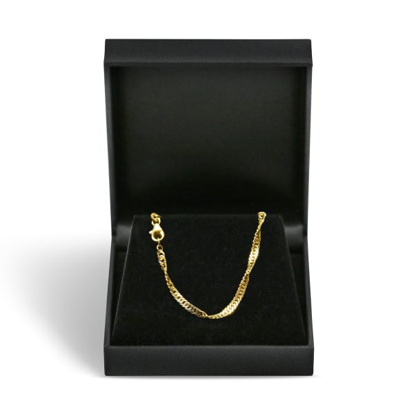 Goldkette als Singapurkette in Gelbgold 333 / 8K, 85 cm lang, 2,9 mm breit, Gewicht ca. 10.2 g.