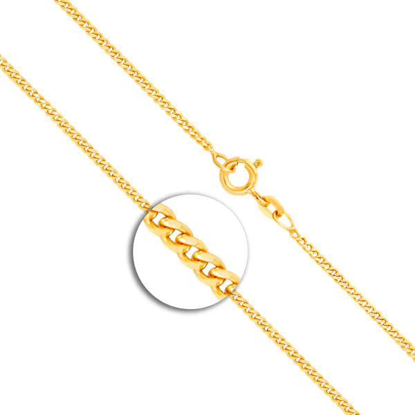 Goldkette als Panzerkette flach in Gelbgold 333 / 8K, 85 cm lang, 1,7 mm breit, Gewicht ca. 6.9 g.