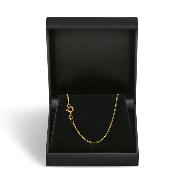 Goldkette als Panzerkette flach in Gelbgold 585 / 14K, 40 cm lang, 1,2 mm breit, Gewicht ca. 2.1 g.