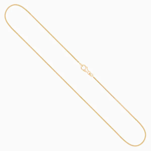 Goldkette als Schlangenkette in Gelbgold 750 / 18K, 55 cm lang, 0,9 mm breit, Gewicht ca. 5.6 g.