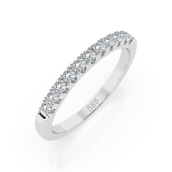 0,22 Karat Diamant Memoire Ring mit 11 Diamanten, Weißgold 585 / 14K, Weite 48 mm, Gewicht ca. 