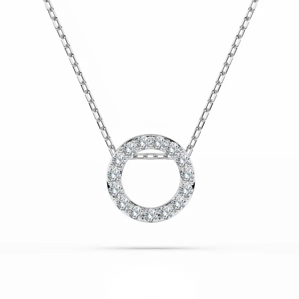 0,09 Karat Diamant Anhänger Weißgold 585 (14K) mit Goldkette für Damen