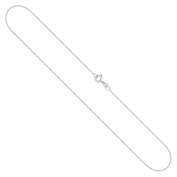 Goldkette als Ankerkette flach in Weißgold 585 / 14K, 40 cm lang, 0,8 mm breit, Gewicht ca. 1 g.