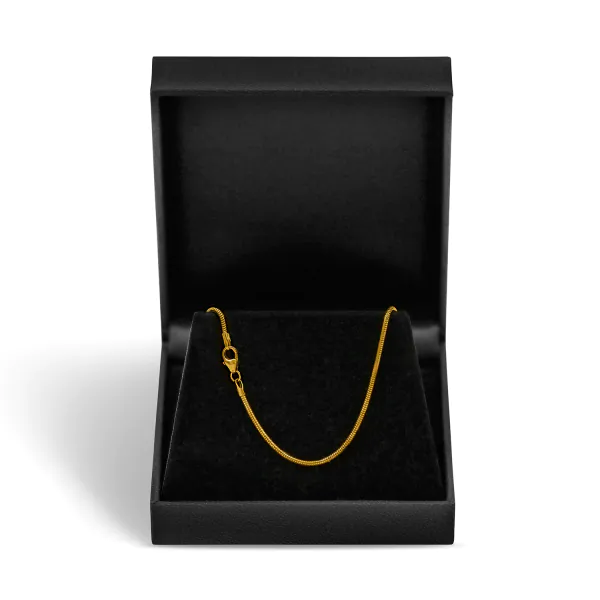 Goldkette als Schlangenkette in Gelbgold 750 / 18K, 42 cm lang, 1,4 mm breit, Gewicht ca. 4.4 g.