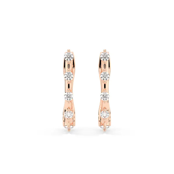 0,2 Karat Diamant Creolen, Rotgold 585 / 14 Karat