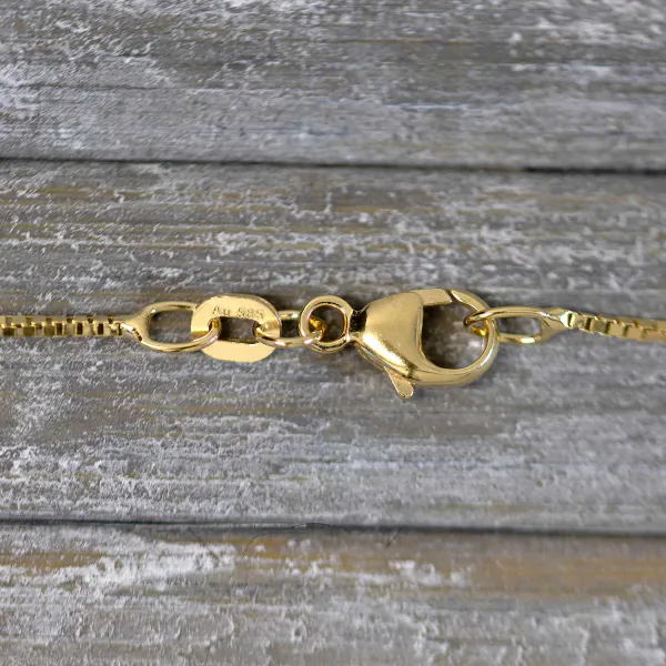 Goldkette als Venezianerkette in Gelbgold 585 / 14K, 60 cm lang, 0.8 mm breit, Gewicht ca. 3.1 g.