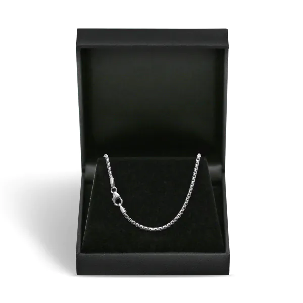 Goldkette als Venezianerkette in Weißgold 750 / 18K, 45 cm lang, 2 mm breit, Gewicht ca. 11.6 g.