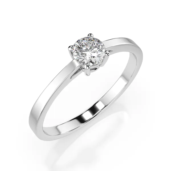 0,30 Karat Diamant Verlobungsring mit 1 Diamanten, Weißgold 585 / 14K, Weite 67 mm, Gewicht ca. 1.55 g.
