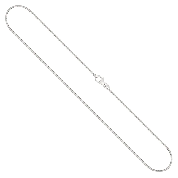 Goldkette als Schlangenkette diamantiert in Weißgold 585 / 14K, 70 cm lang, 1,2 mm breit, Gewicht ca. 10.9 g.