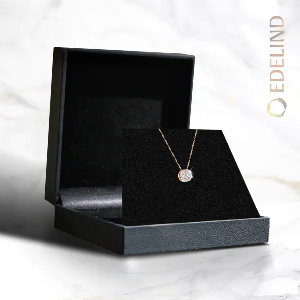 0,19 Karat Diamant Anhänger Rotgold 585 (14K) mit Goldkette für Damen