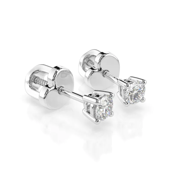 0,12 Karat Diamant Ohrstecker mit 2 echten Diamanten, Weißgold 585 / 14K