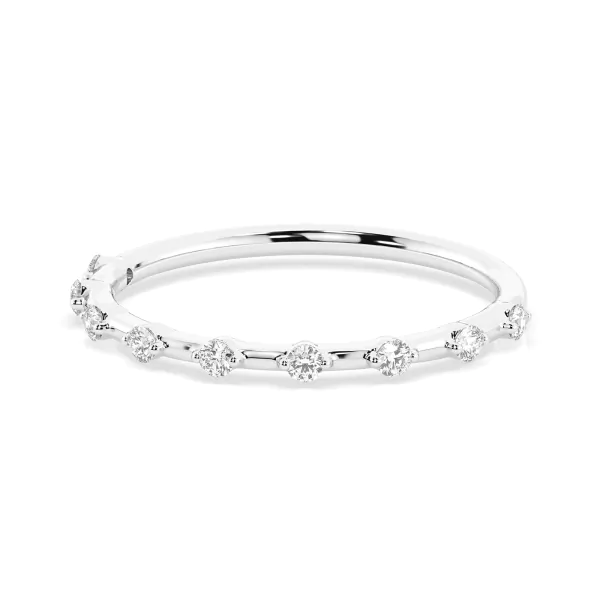 0,18 Karat Diamant Verlobungsring mit 9 Diamanten, Weißgold 585 / 14K