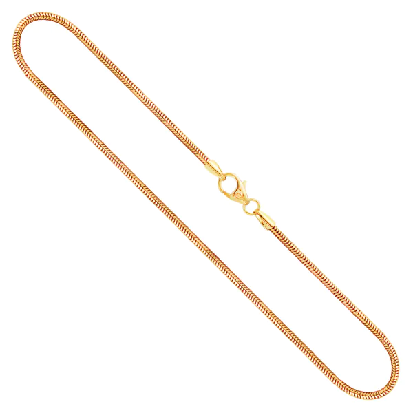Goldkette als Schlangenkette in Gelbgold 375 / 9K, 50 cm lang, 1,6 mm breit, Gewicht ca. 5.2 g.