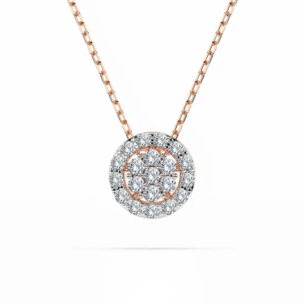 0,19 Karat Diamant Anhänger Rotgold 585 (14K) mit Goldkette für Damen